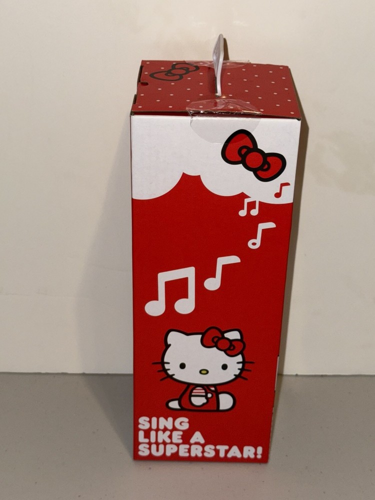 Hello Kitty Bluetooth Karaoke Microphone & Wireless Speaker USB Charging Red NIB