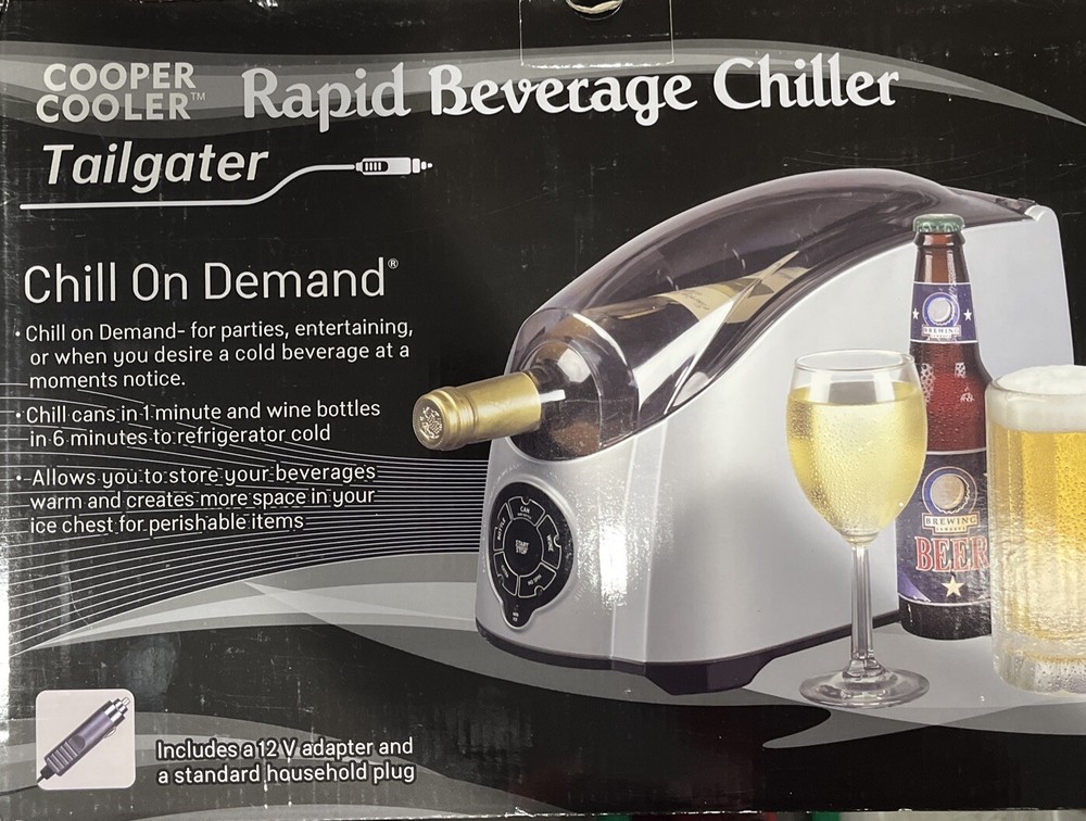 Rapid Beverage & Wine Chiller Model HC01  Silver Cooper Cooler™ Cooling System!