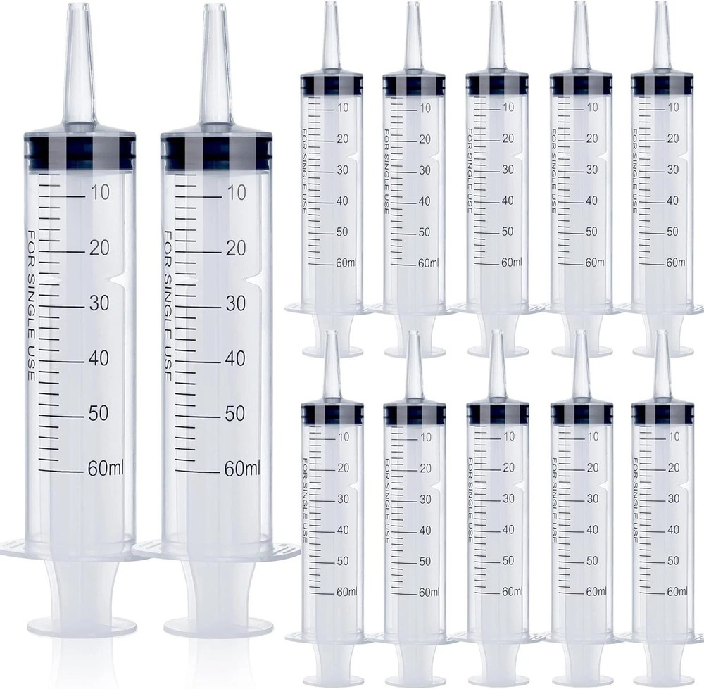 12Pack 60Ml Syringe for Liquid - Large Plastic Syringes without Needle for Jello