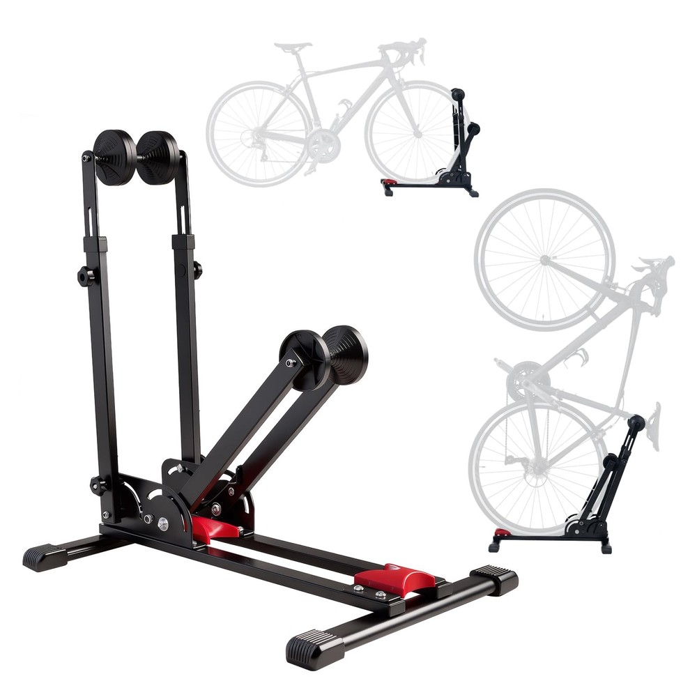 Foldable Vertical & Horizontal Bike Rack - Space-Saving Floor Bike Stand for ...