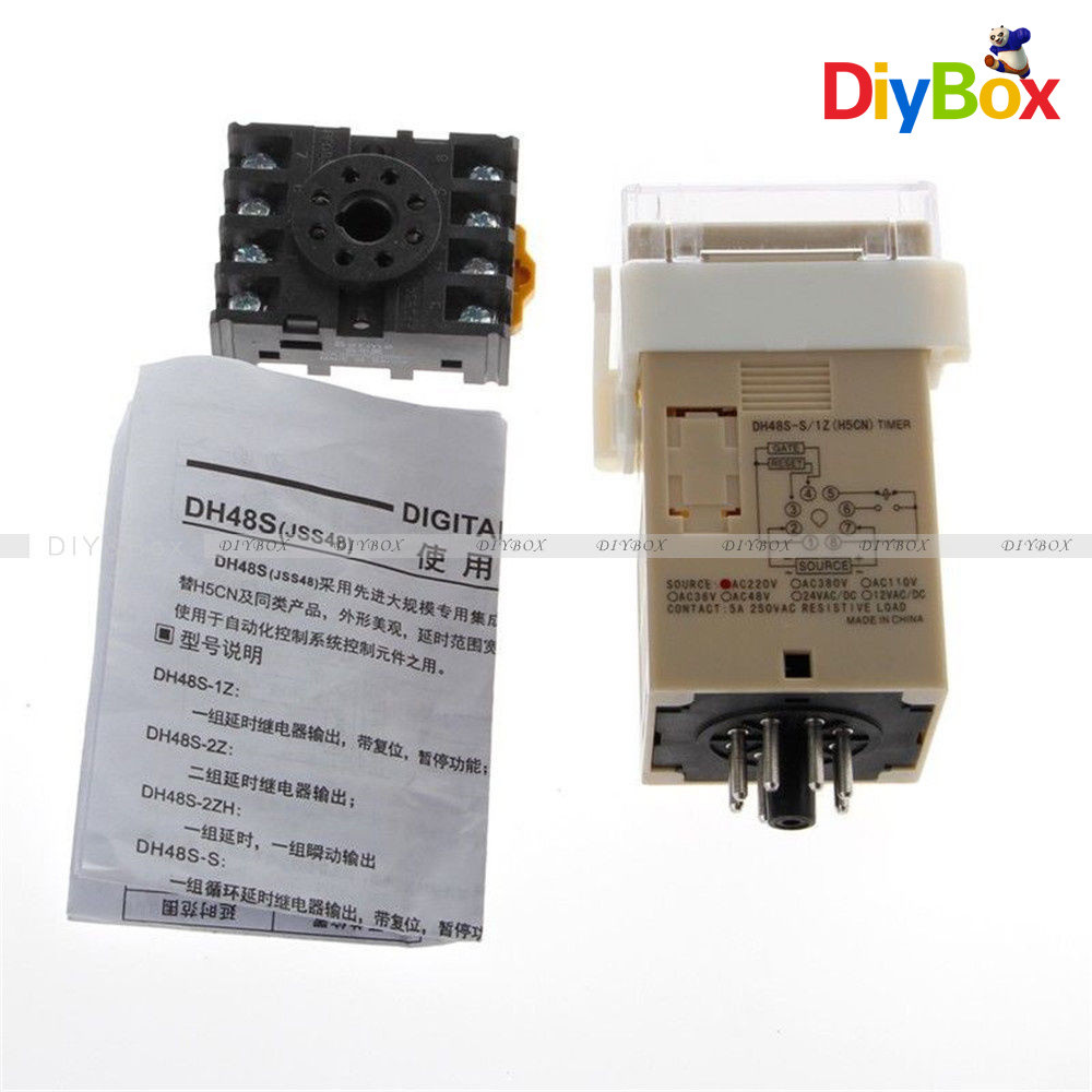 DH48S-S Digital AC 220V Precision Programmable Time Delay Relay With Socket Base
