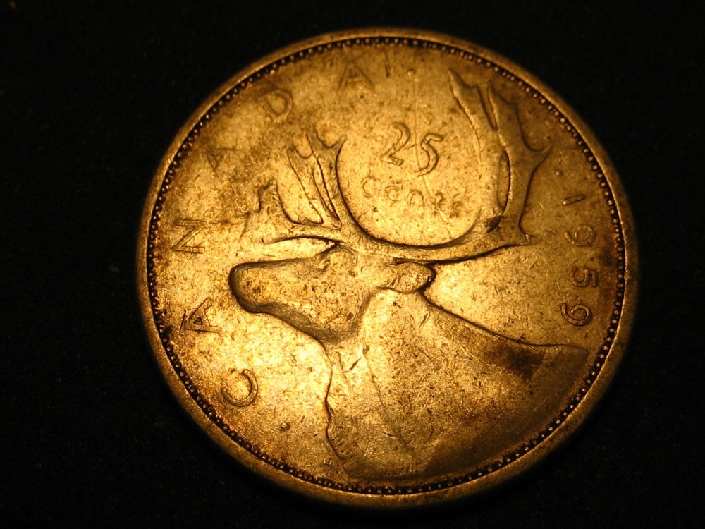 1959 80% Silver Canadian Quarter