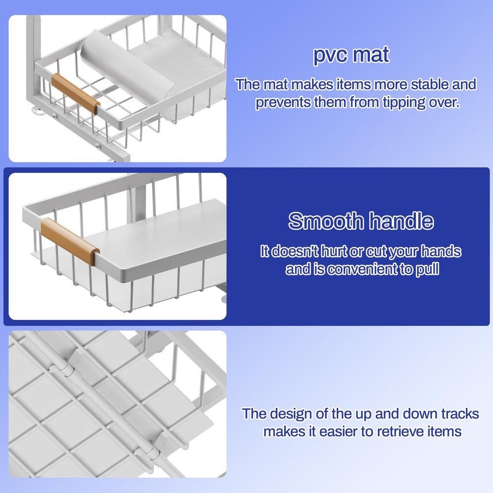 Under Sink Organizer set 2 Pack Expandable 2 Tier storage shelf