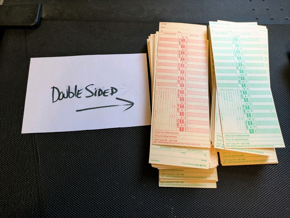 Weekly Time Cards Hundreds - 1-Side and 2 sided