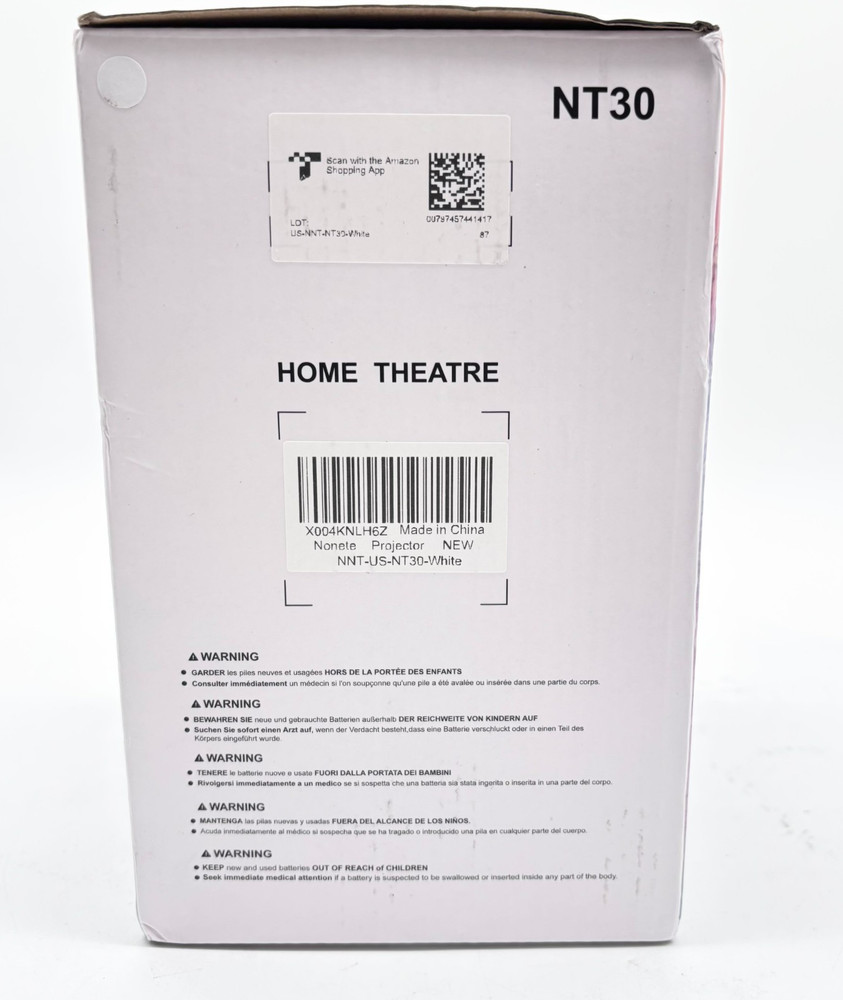 Nonete Ultra High Definition High Dynamic Range Projector Model NT30 - White