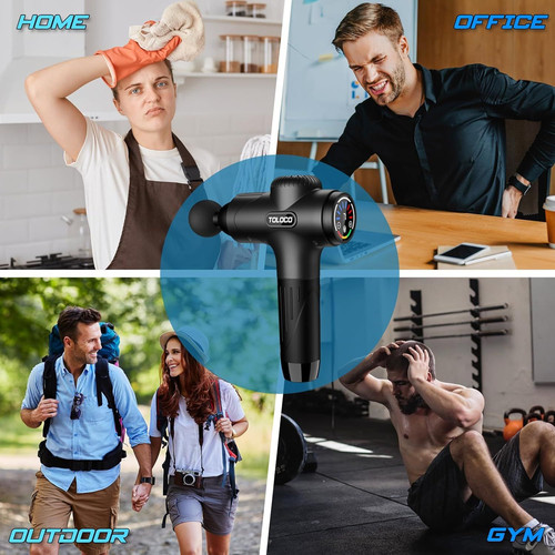 TOLOCO Massage Gun Deep Tissue, Percussion with 10 Black