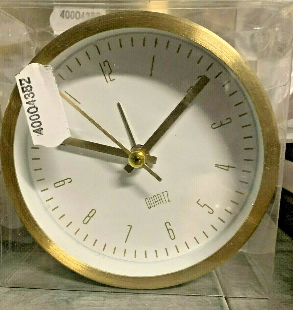 ALUMIN ANALOG ALARM CLOCK TABLE OR BEDSIDE TABLE diam 9 cm