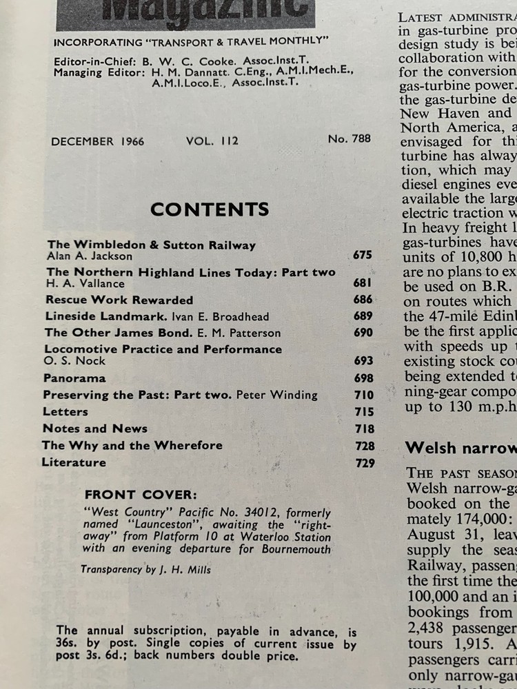 The Railway Magazine - 1966 - complete year