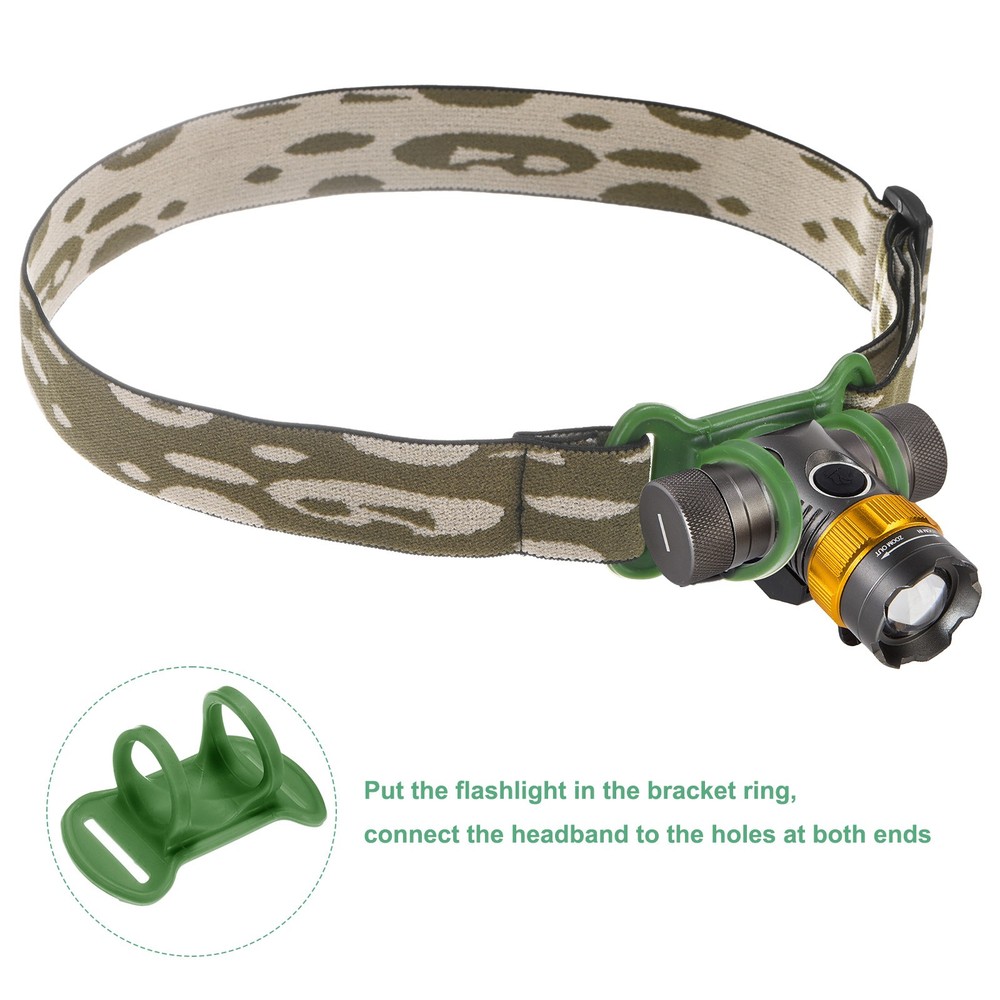 2-Pack Headlamp Flashlight Holder, 0.98"/25mm High Elastic Silicone Green