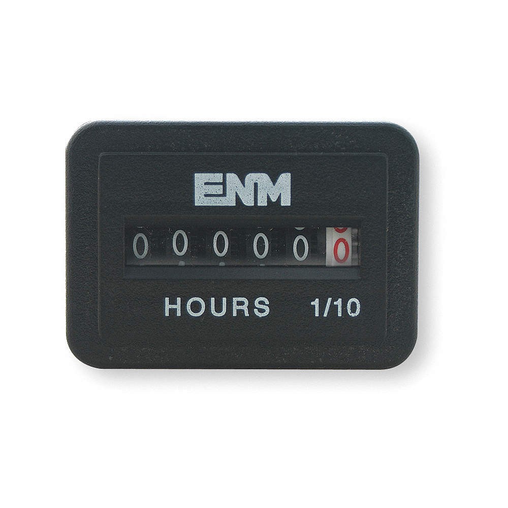 ENM T51D52 Hour Meter,Back Flange Mounting,6 Digit 2PAN9