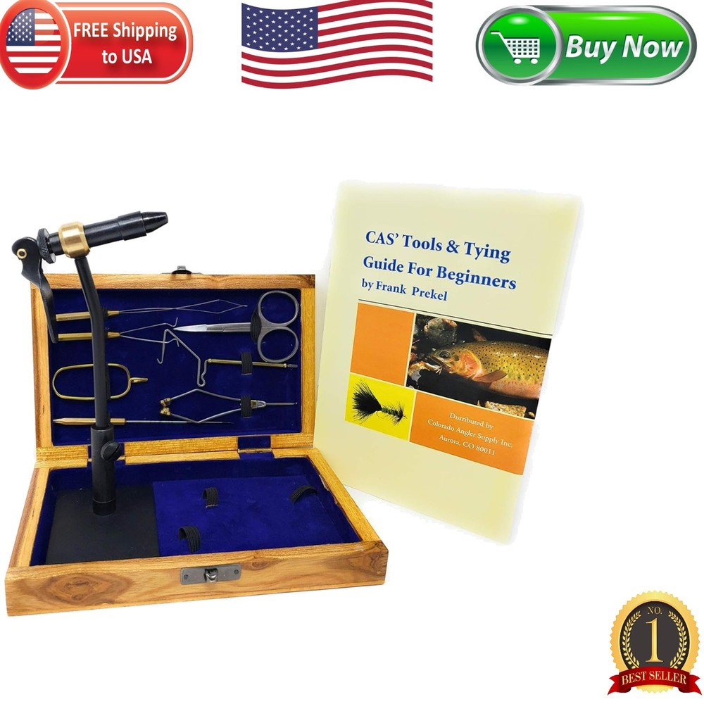 Complete Fly Tying Set:  Vise, Tools & Creative Materials in Stylish Box