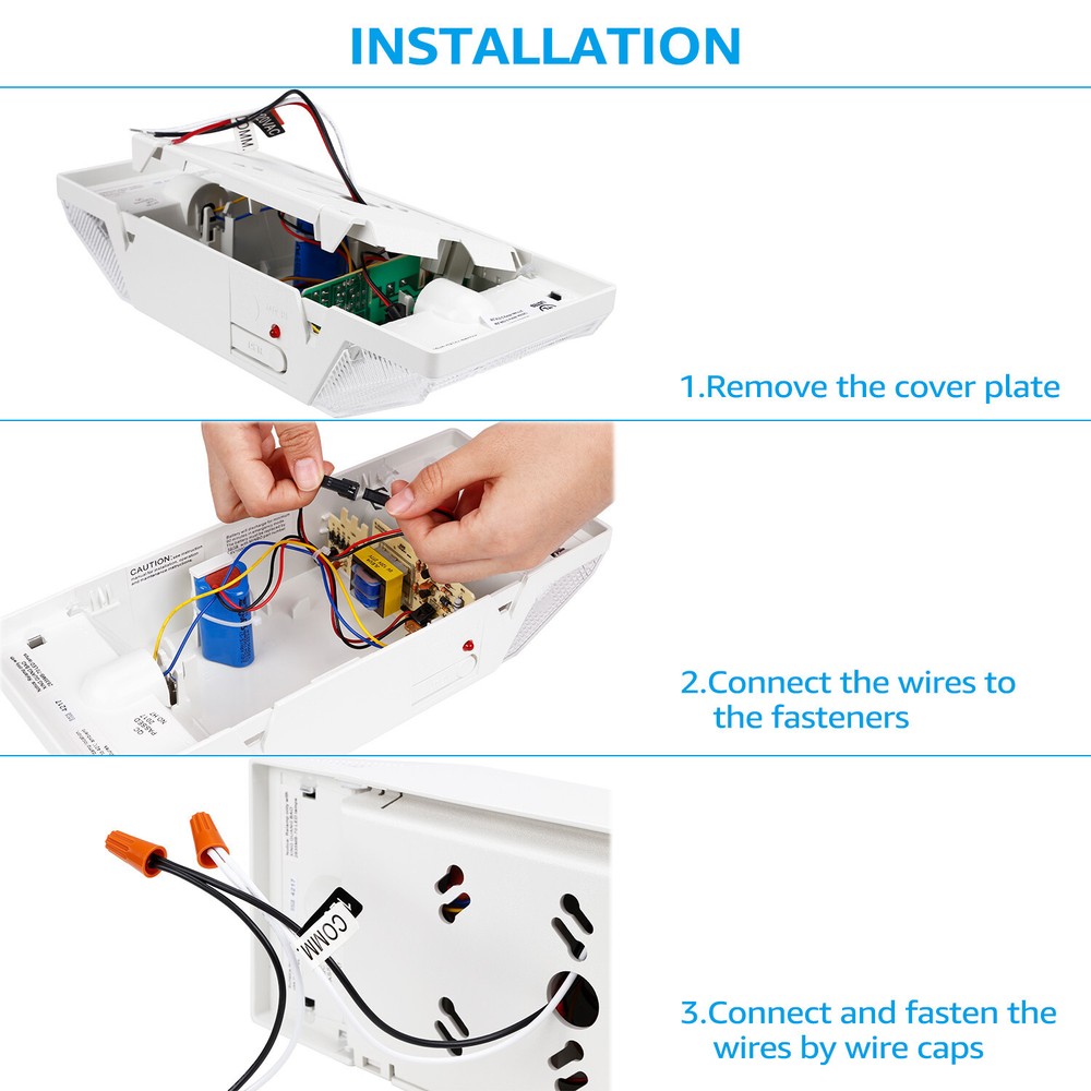 4-Pack LED Emergency Exit Light Fixtures, Two LED Square Heads, Off White