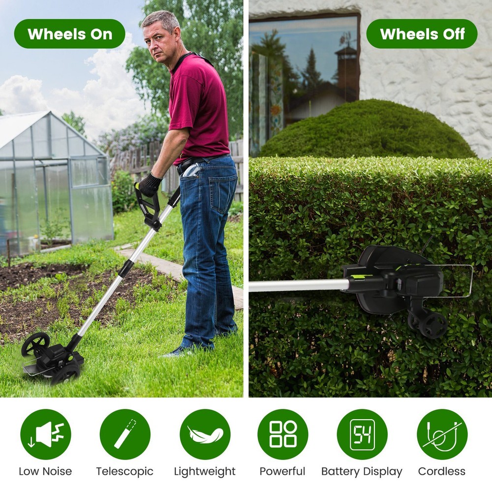 21V Cordless String Trimmer Edger WeedWhacker Grass Eater Lawn Cutter 2 Battery
