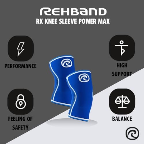 7mm Power Max Knee Compression Sleeve for Strength X-Small Blue - 1 Pair