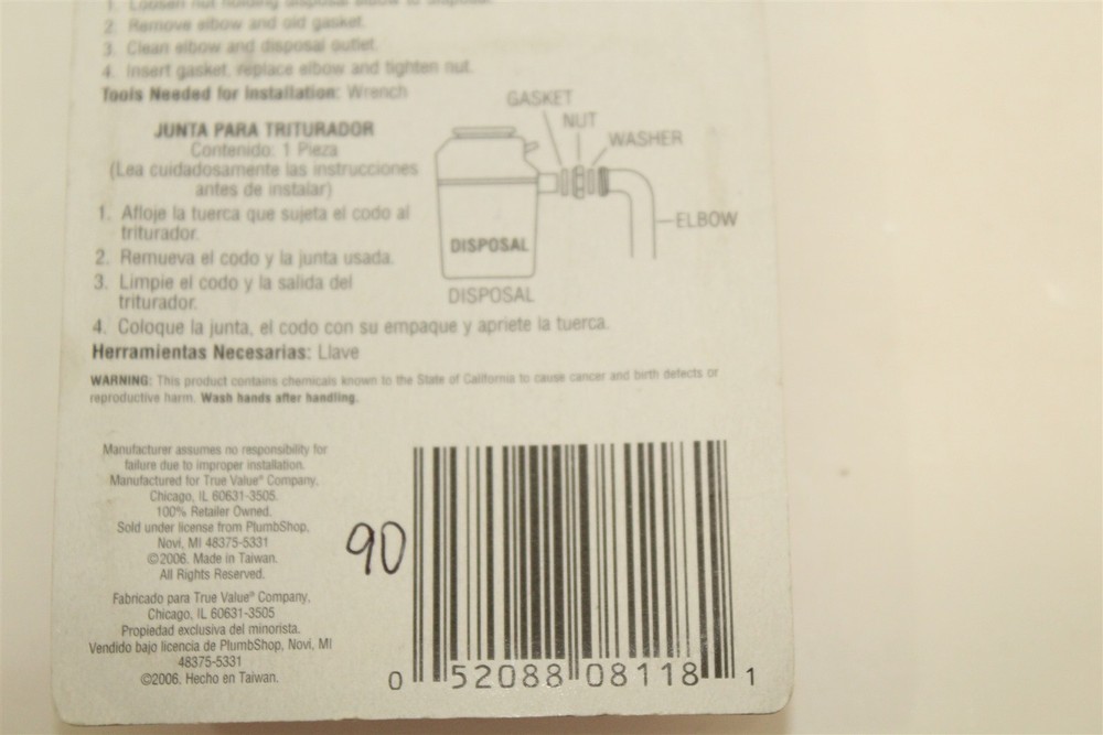 Master Plumber 172-794 MP Disposal Gasket