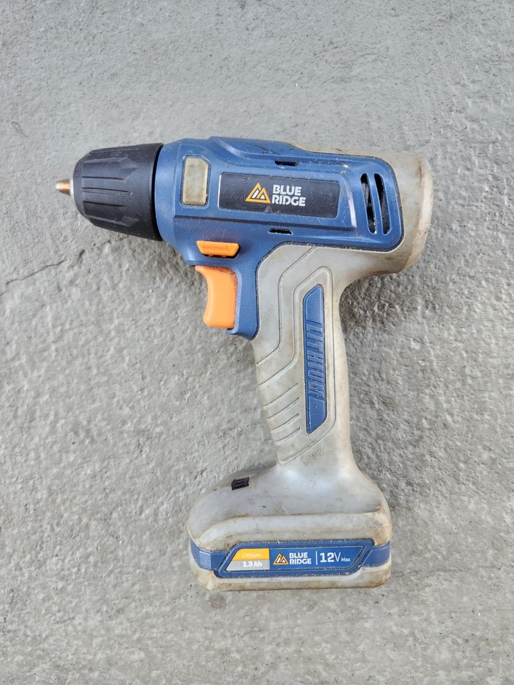 Blue Ridge Tools 12V MAX Rechargeable Drill 7 Bits 3/8" Keyless Chuck UNTESTED