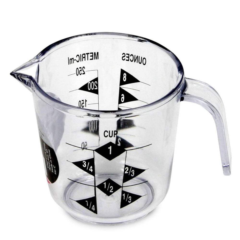 Chef Craft Select Plastic Measuring Cup, 1 Cup Capacity, Clear