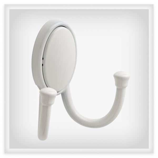 Atticus Concealed Mount Double Hook White