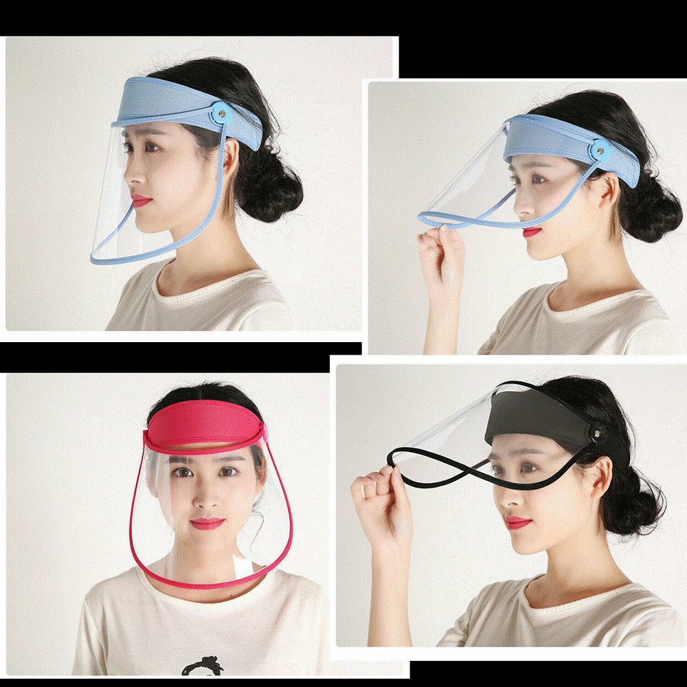 4 Clear Reusable Visor Shield Transparent Headband Face Shield Hat Protection