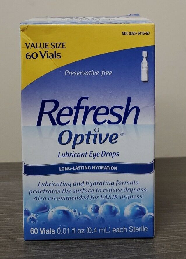 Refresh Optive Lubricant Eye Drops Hydration 60 Vials Exp 09/24