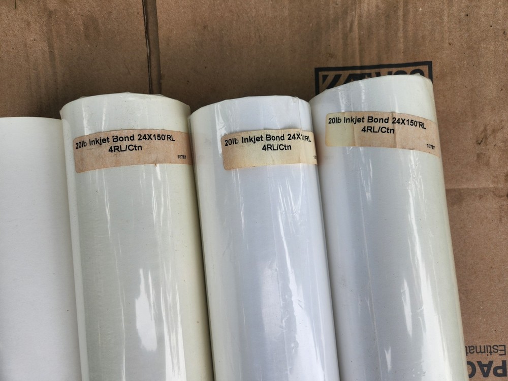 3 Rolls 24'' X 150' 20lb InkJet Bond Plotter Paper