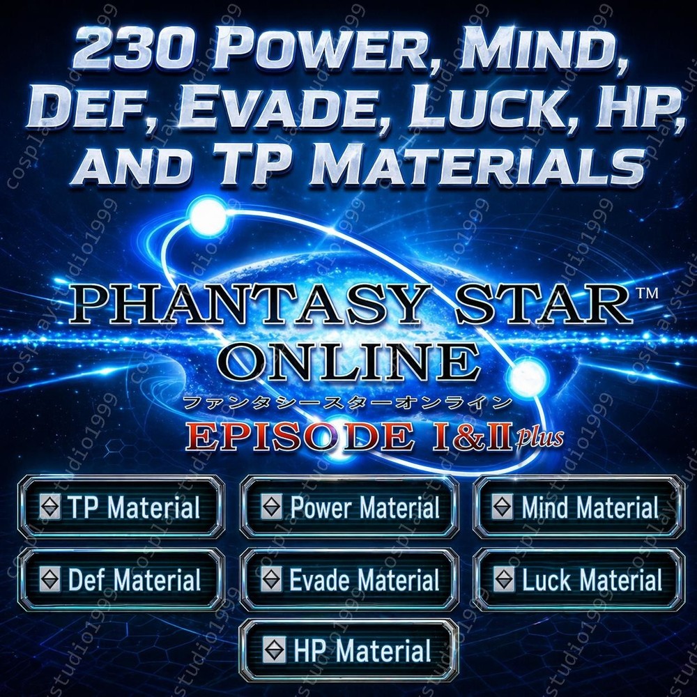 Phantasy Star Online Ep 1&2 Plus Max Materials HP TP Power GameCube Save File
