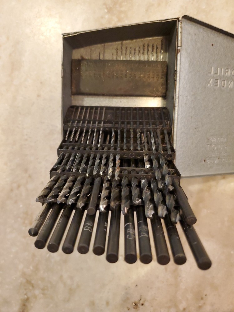 2 Vintage Brown Sharp & Snap-on Tools Drill Index Tool Kit Metal Work & Wood