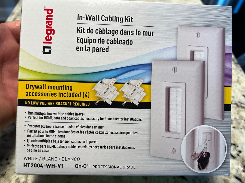 Legrand HT2004-WH-V1 In-Wall Low-Voltage Cable Access Plate Kit