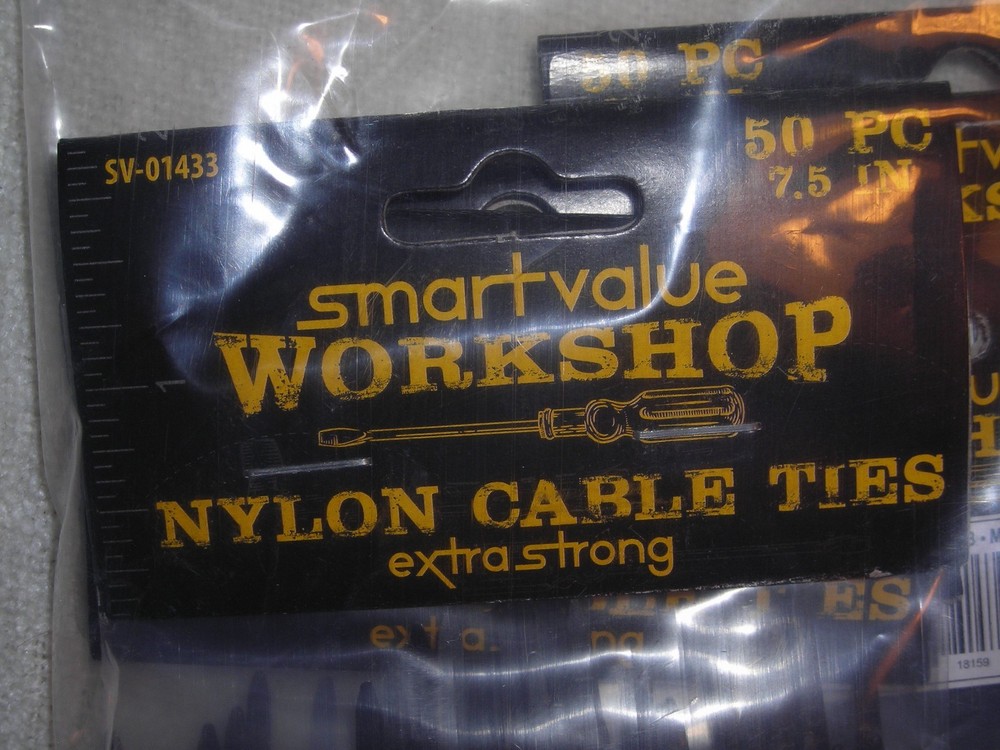 3 Pack - Smart Value Plastic Ties 50pc x3 - 7.5 inch 150pc total BLACK