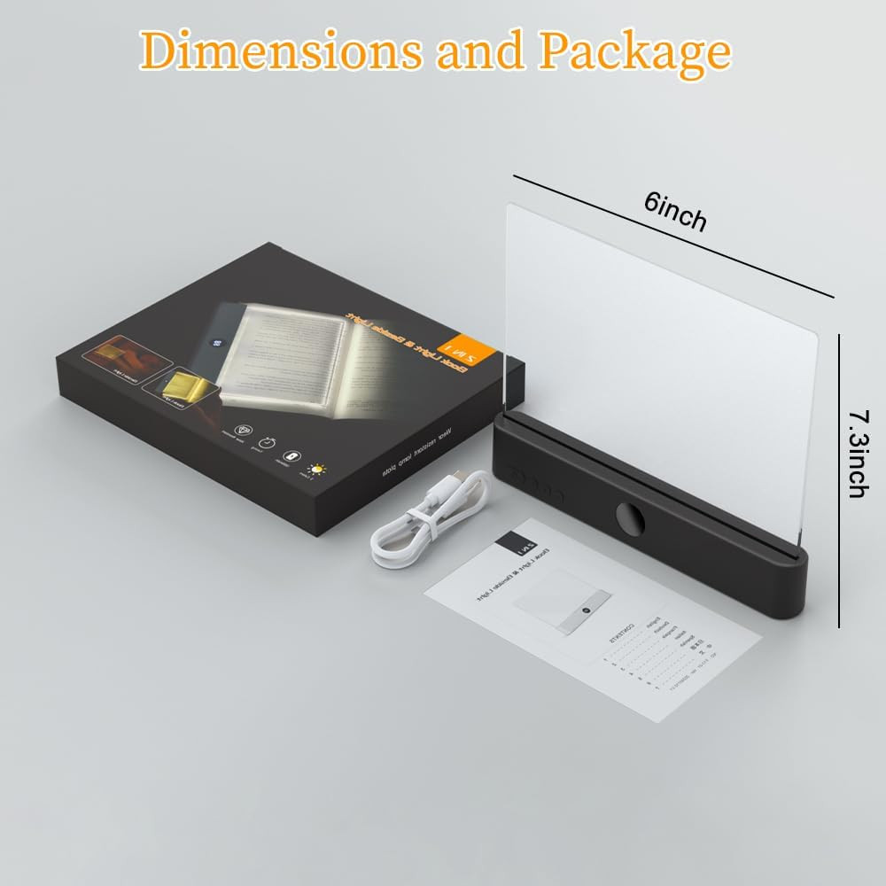 Rechargeable LED Book Light with Timer, Dimmable & 3 Color Options