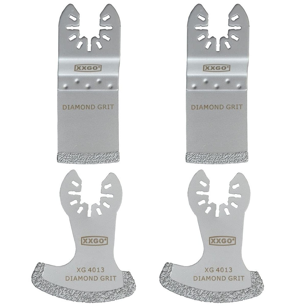 XXGO 4 Pcs Diamond Oscillating Multi Tool 4 Blade Kits B, Silver