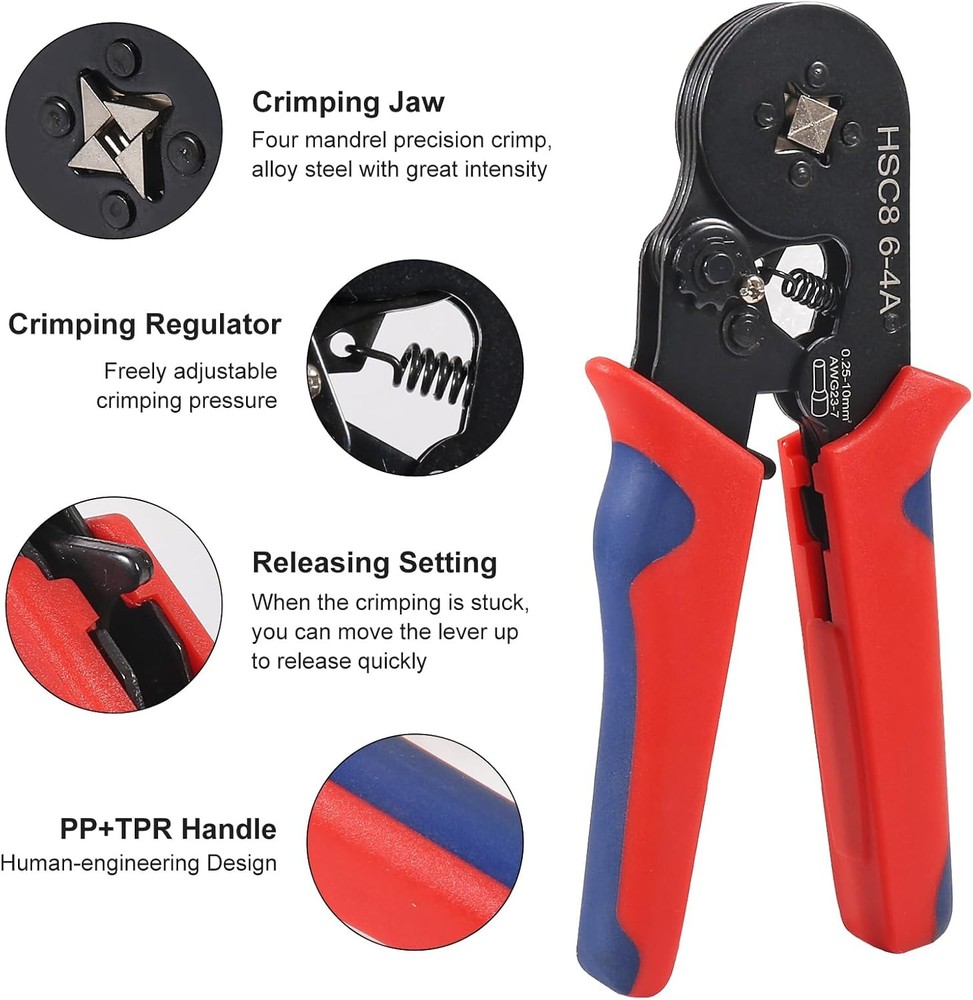 1200pcs Cable Wire Electrical Terminals Ferrule Crimper Plier Crimping Tool Kit