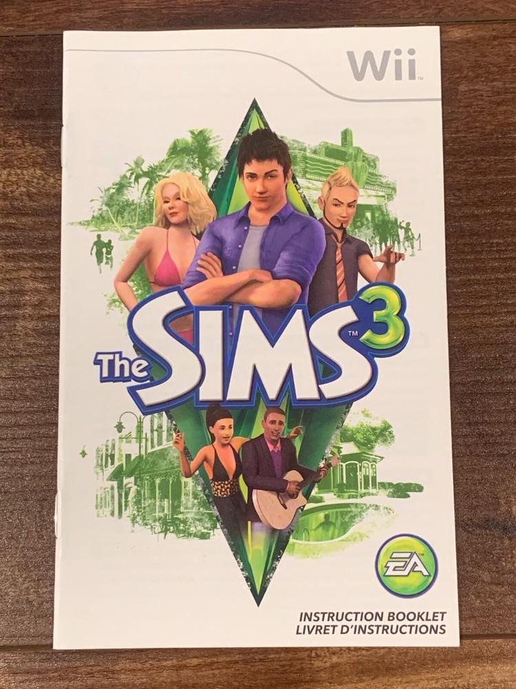 Sims 3 Nintendo Wii Instruction Manual Only