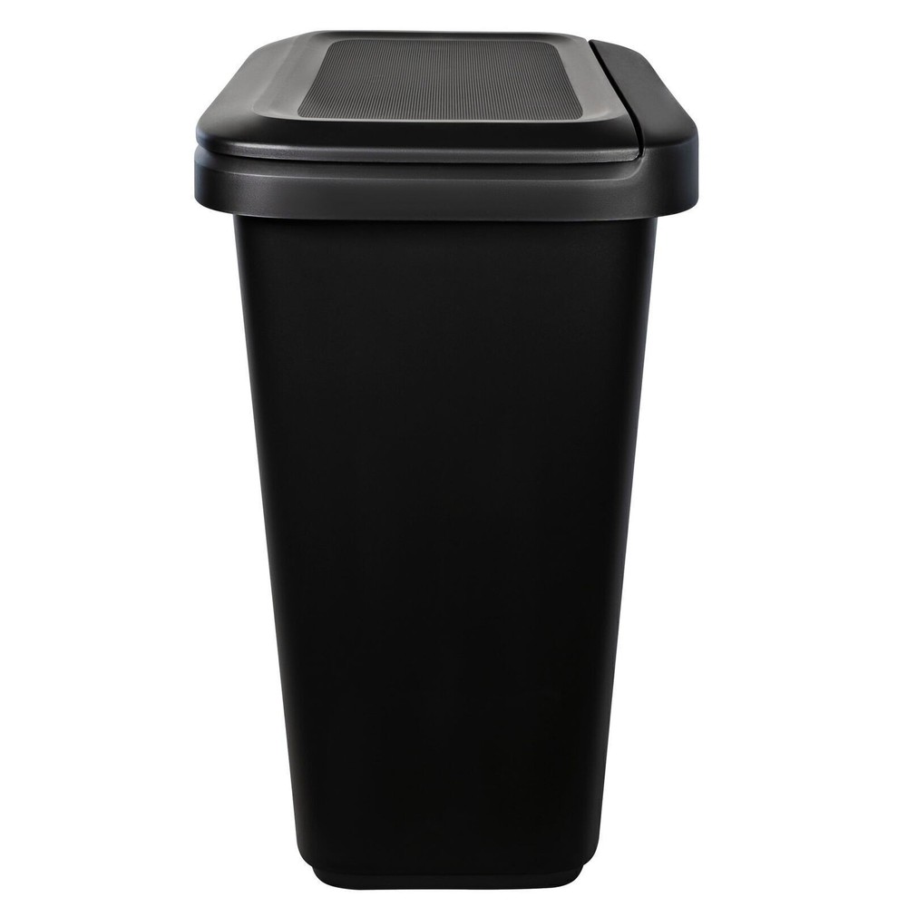 20.4 Gallon Trash Can Plastic Dual Function Divided Kitchen Trash Can Black US