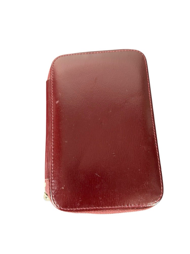 Hoffritz Germany Empty Zipped Case 6 3/4”Red Brown Storage Protection Lined