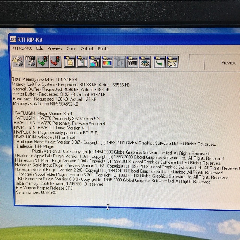 AGFA RTI Rip on Dell 3000 6.3
