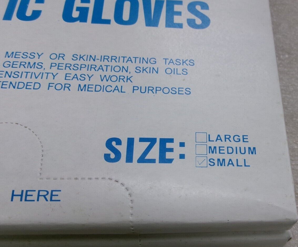 TWO (2) 100-pack POLY EMBOSSED DISPOSABLE PLASTIC GLOVES Size SMALL #206UNA