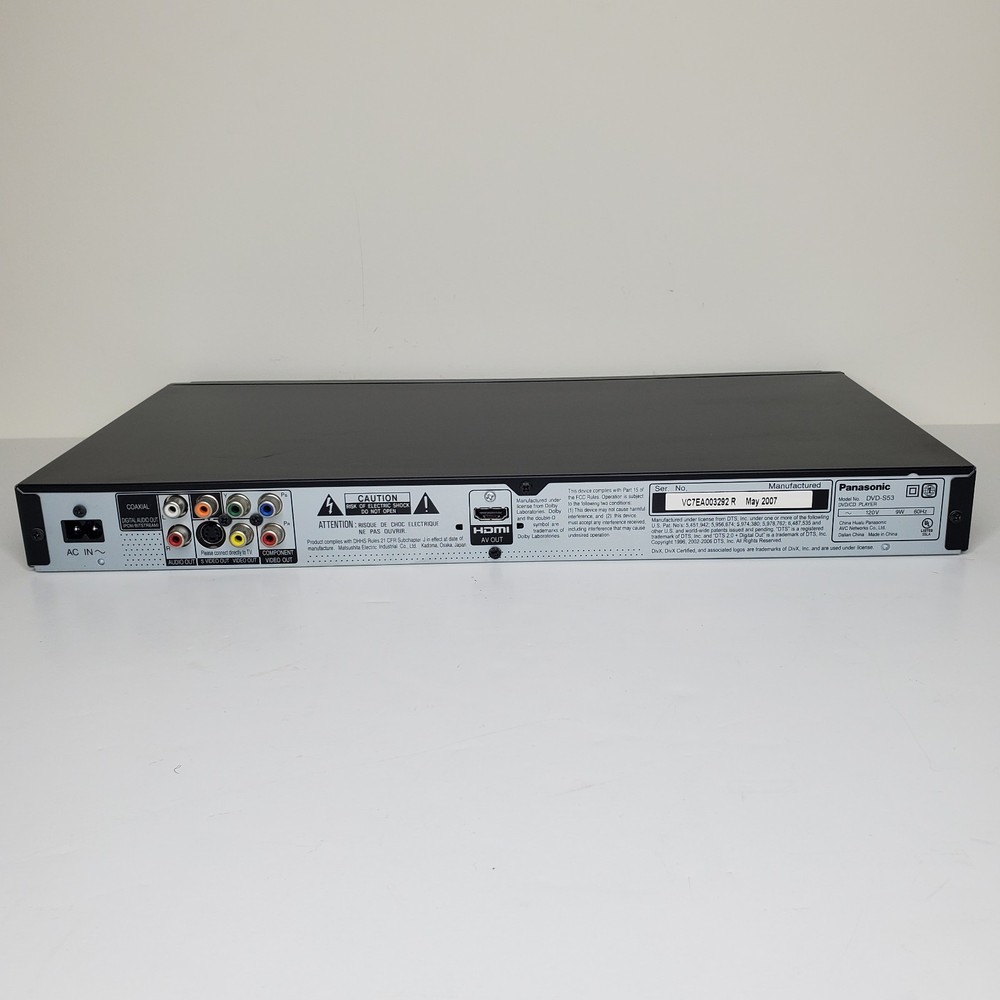 Panasonic DVD-S53 HDMI DVD CD No Remote Tested Working