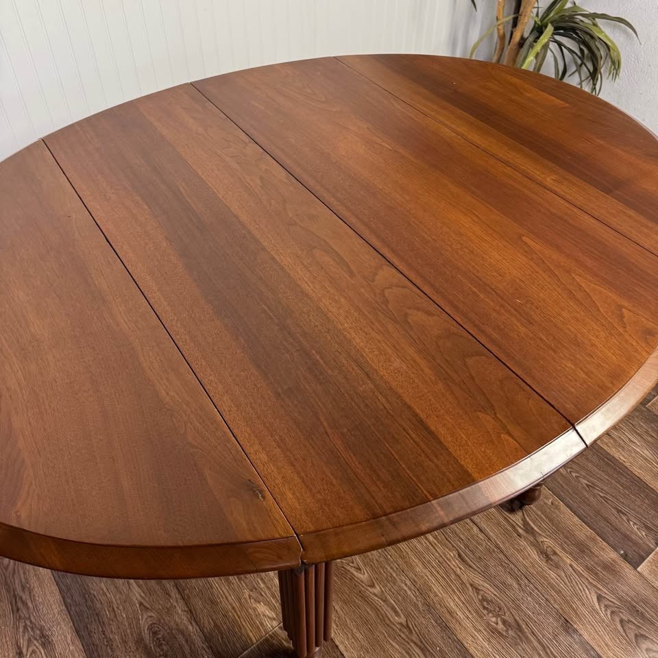 Federal-Style Cherry Extension Drop-Leaf Dining Table - Seats 8–10