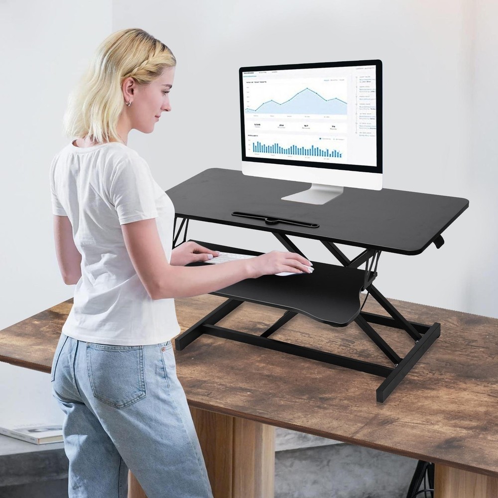 Black 37" Height Adjustable Desk Converter