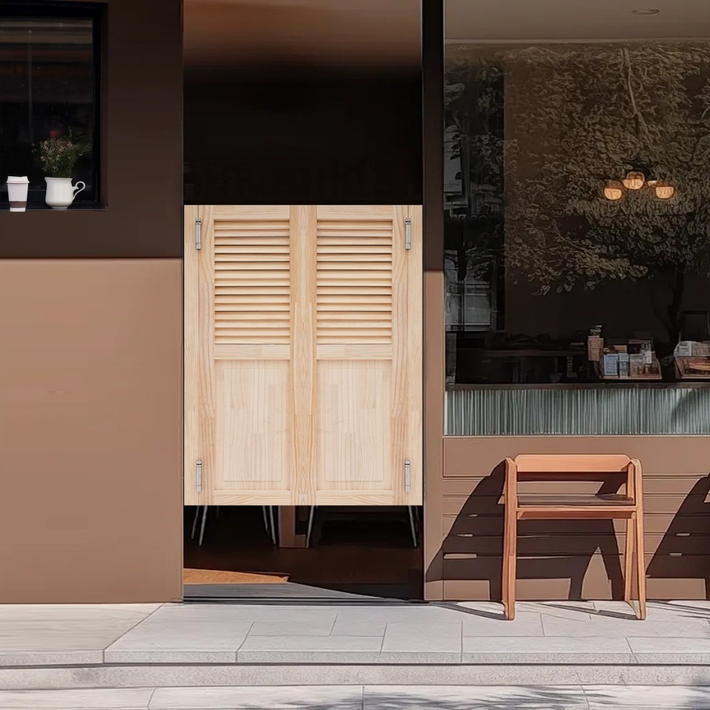 Partition Door - Swing Solid Pine Wood for Stylish Space Utilization