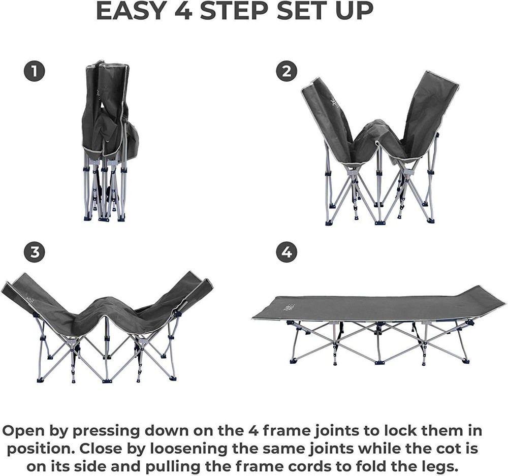 Folding Camping Cot Folding Potable Easy Set Up Cot Wide Guest Bed With Mattress