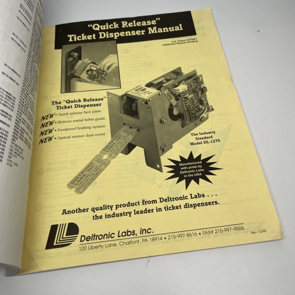 Williams Pinball - Ticket Tac Toe Operations Manual