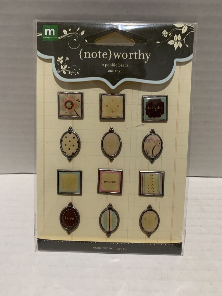 Note Worthy Pebbles Decorative Brads