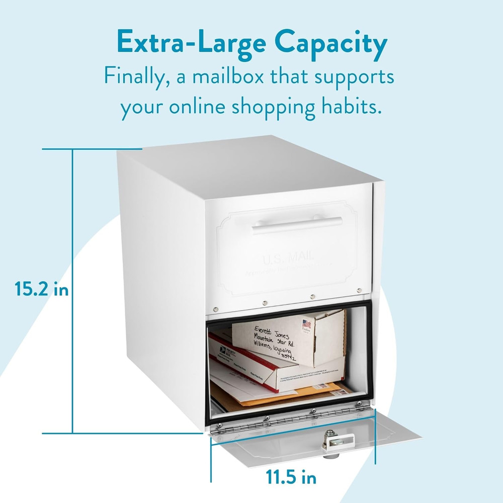 Oasis Classic Large High Security Parcel Mailbox, White