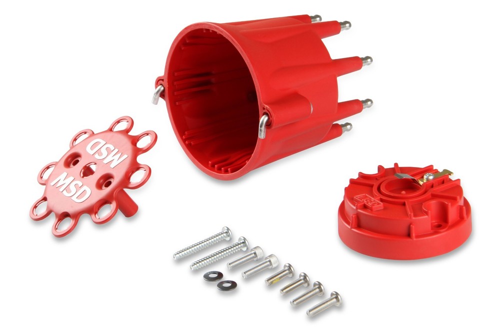 MSD Red Distributor Cap And Rotor Kit Includes PN 8433 PN 8467