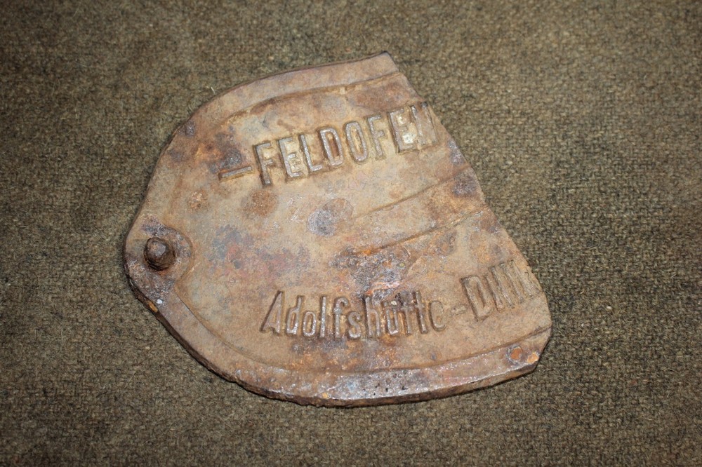ORIGINAL WW1 GERMAN FIELD STOVE FELDOFEN LID ADOLFSHUTTE EASTERN FRONT