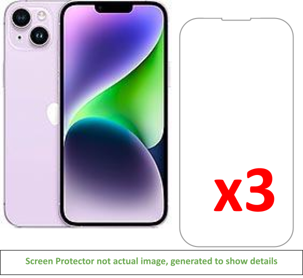 3x iPhone 14 Plus Screen Protector w/ cloth