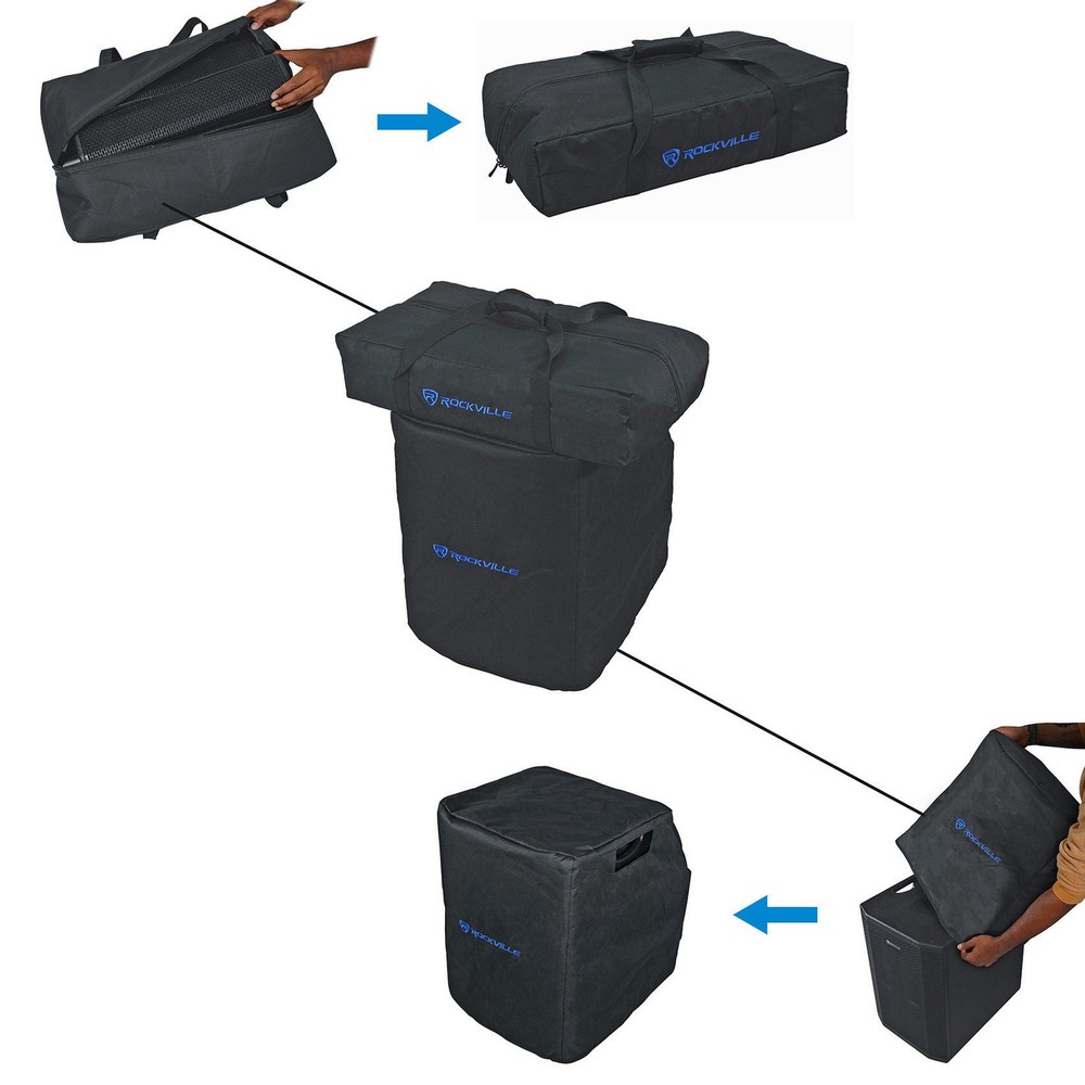 Rockville TITAN ARRAY SYSTEM V2 Pro Powered Column Array Speaker Dual 10" Subs