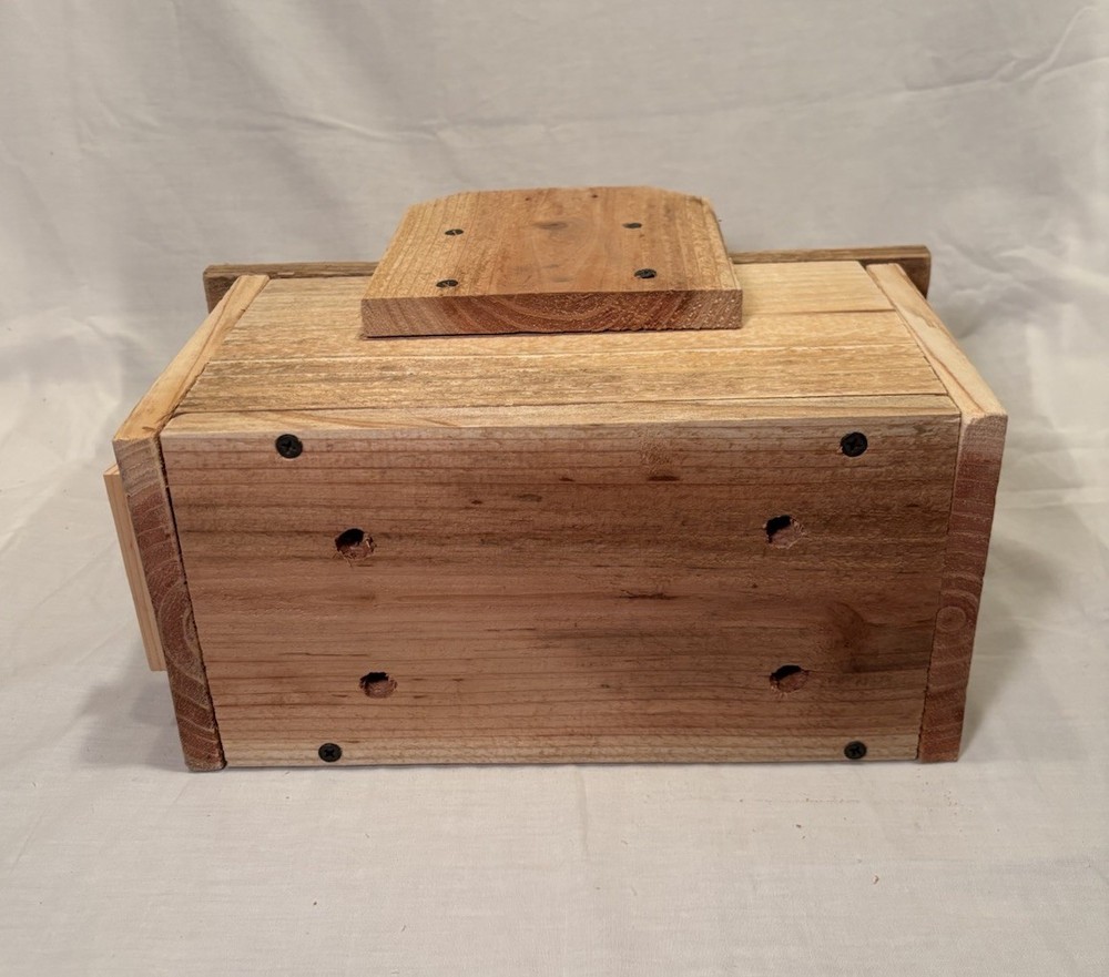Solid Cedar Backyard Squirrel House Nesting Box - Wooden Wildlife Box W Bedding